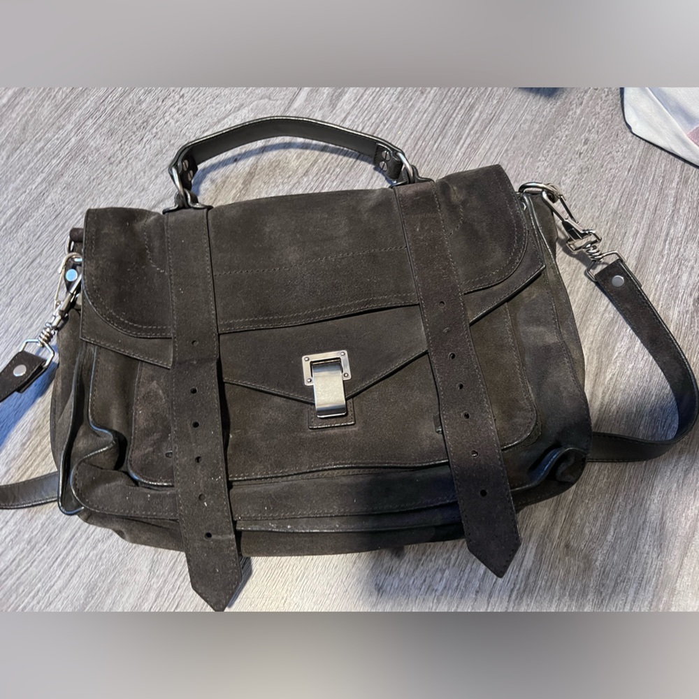 Proenza Schoulder PS1 Medium Dark Brown Suede bag rare